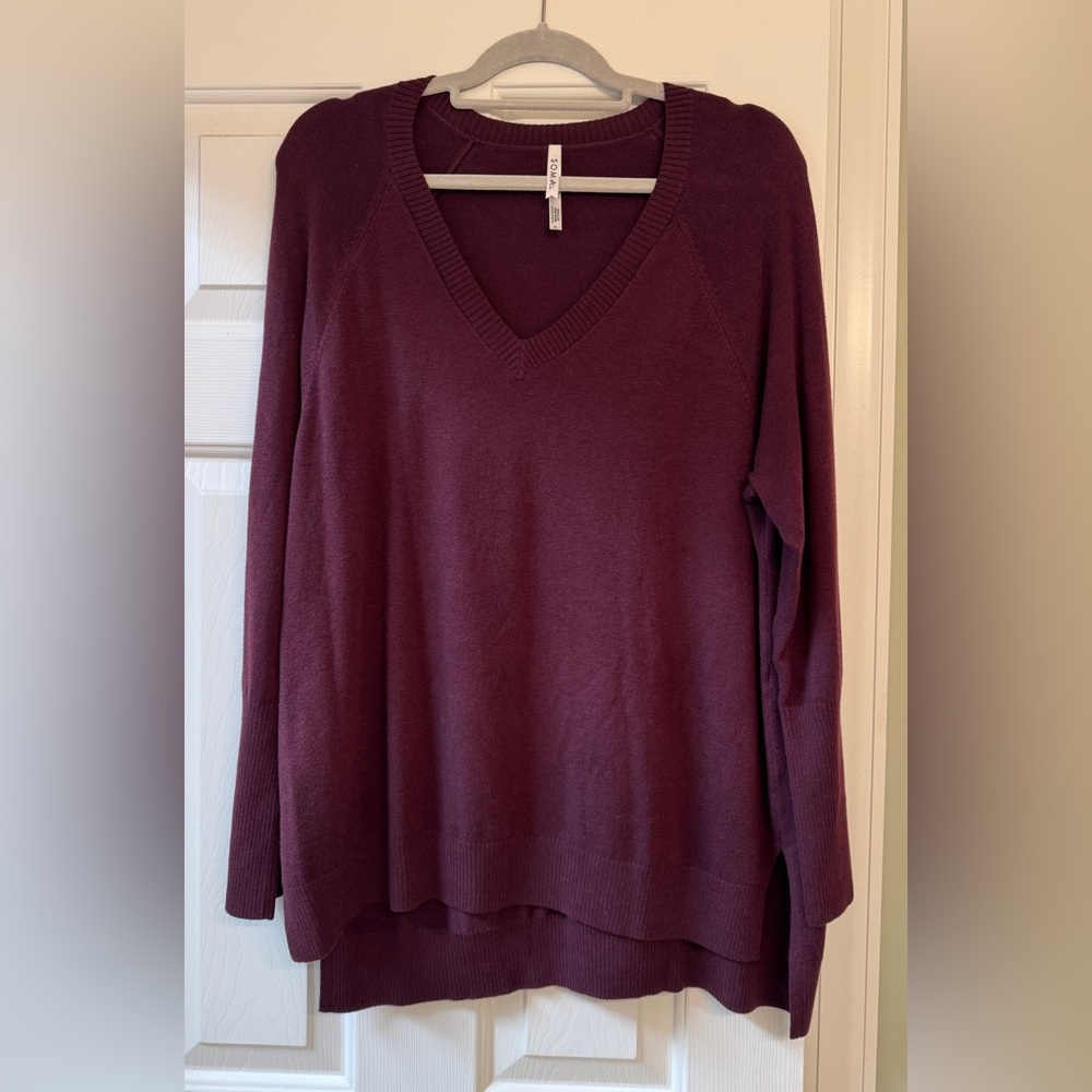 Soma Deep Red V-Neck Sweater